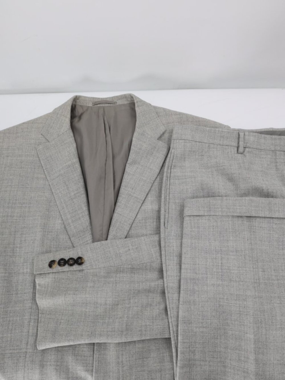 Jil Sander Suit Men's 46L 38x33 Wool cuffed Two Piece Tailor Made Gray Classic